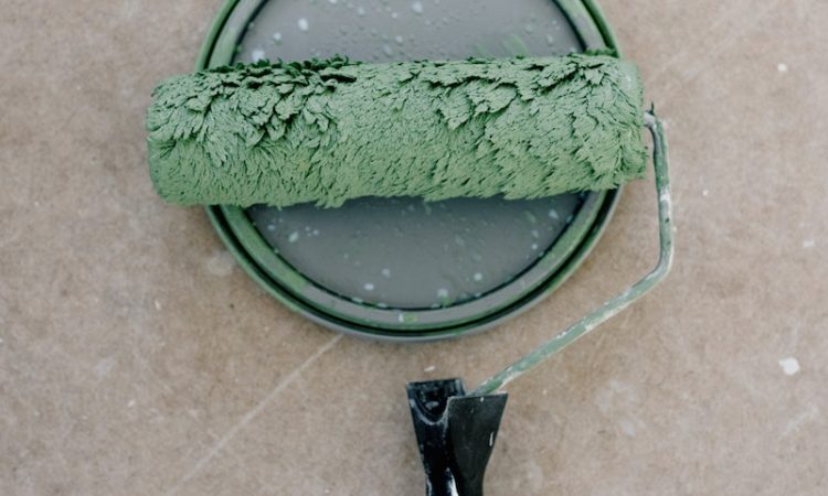 Roller for paint on floor at home